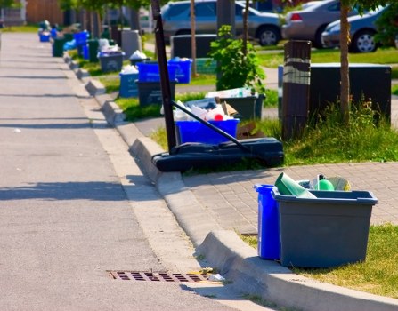 Various types of builders waste materials
