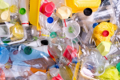 Professional waste removal team at work in a Fitzrovia office